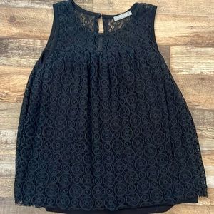 Loveappella Shaedan Lace Overlay Knit Tank
